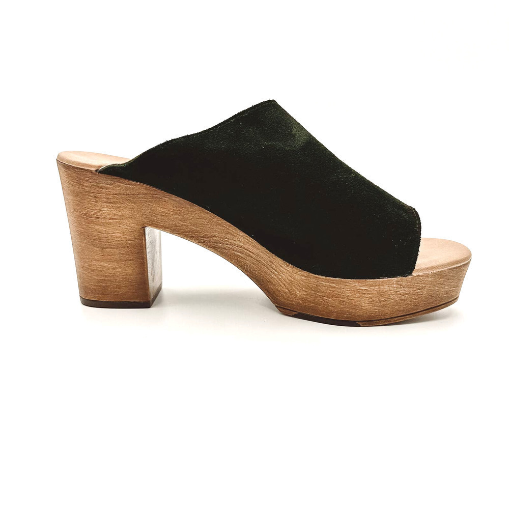 Rebels Orlanda Asymmetrical Platform Clog Black Suede